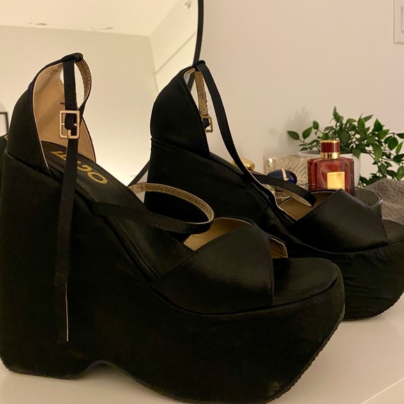 Ego Black Platform High Heel Shoes EU 41 - Picture 4 of 5